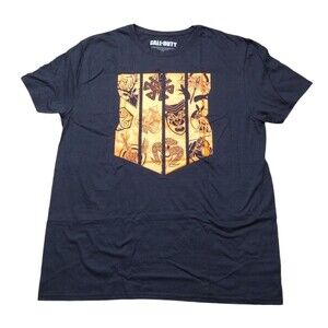 Call Of Duty Black Ops 4 Unisex XL Shirt Black Graphic Logo Orange Short Sleeve